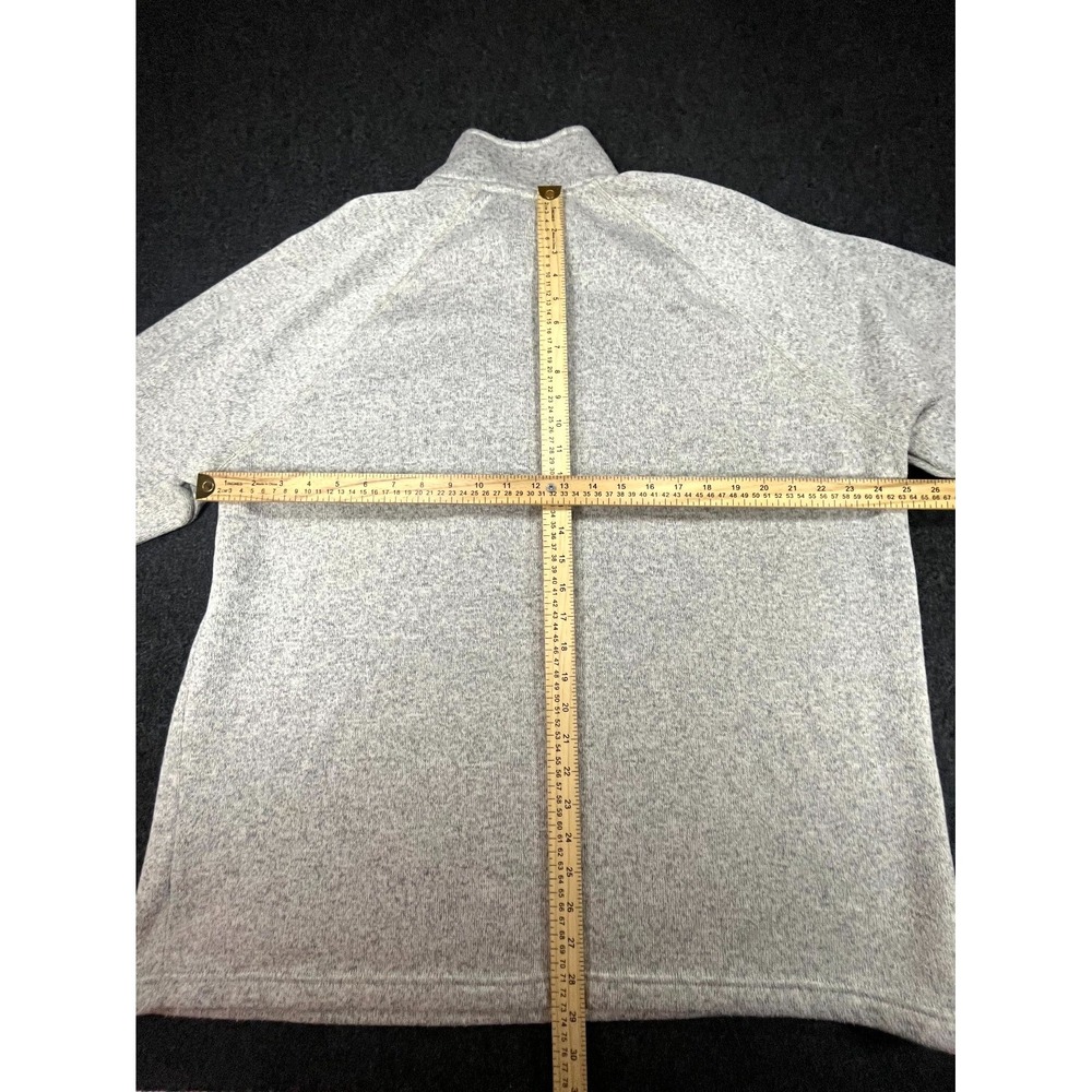 Eddie Bauer Sweater Mens 2XL Heather Gray Fleece Lined Chest Pocket Quarter Zip - Picture 8 of 10